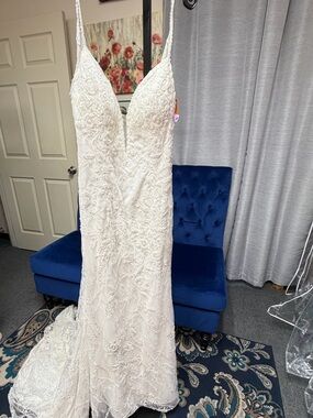Christina Wu Ivory Lace & Sequin Wedding Dress – Size 12
